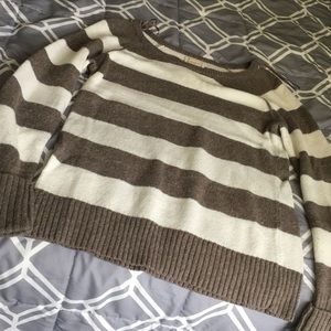 Adorable brown and white striped sweater